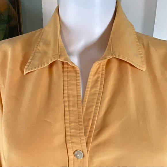 First Issue Liz Claiborne Mustard Button-Down Shirt Work Office Large L Collared - Picture 5 of 8
